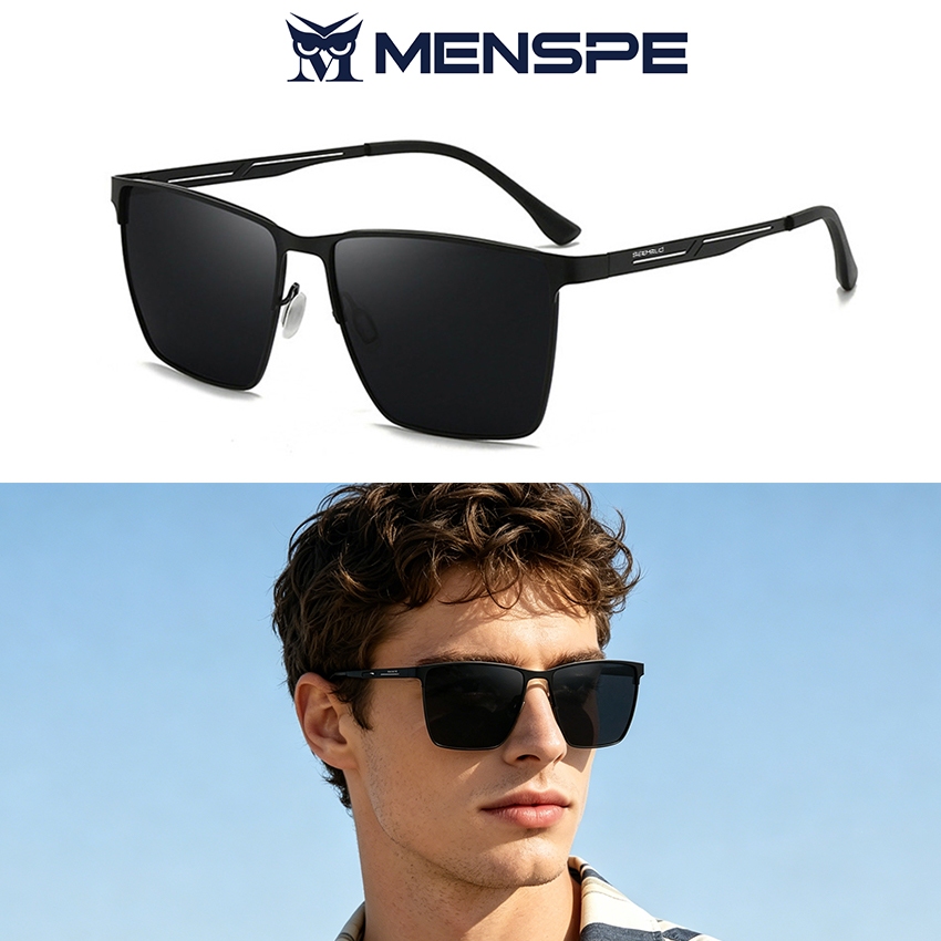 MENSPE แว่นกันแดดโพลาไรซ์ Retro Photochromic Square UV400 สําหรับขับรถ ขี่จักรยาน วิ่ง เลนส์ใสสําหรับผู้ชาย