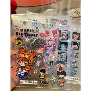 Pop Mart Hirono Hirono สติกเกอร์การ์ตูน diy เคสโทรศัพท์แท็บเล็ตพีซีคู่มือสติกเกอร์ตกแต่ง