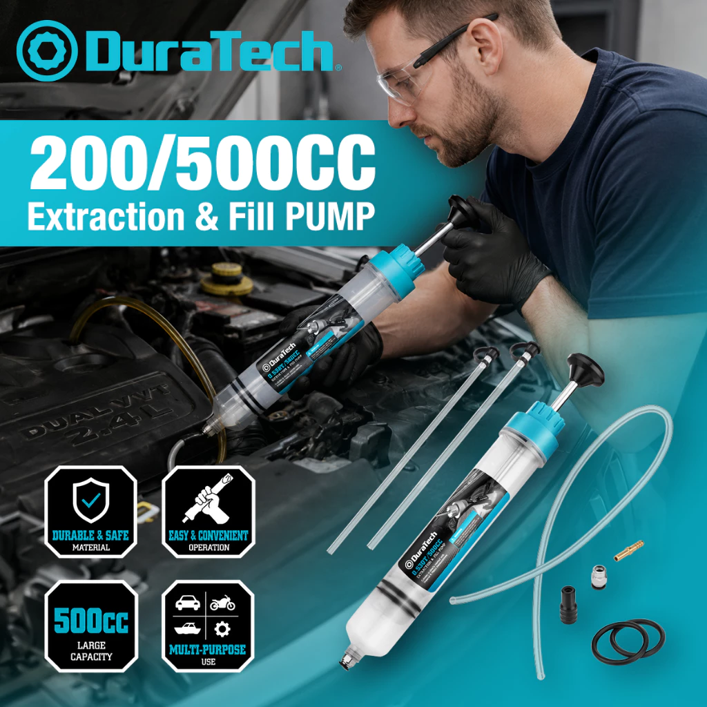 DURATECH 200/500ซีซี Oil Extractor กระบอกฉีดดูดน้ำมัน ตัวดูดของเหลวปั๊มของเหลวรถยนต์ที่มีท่อต่อยาวเข็มฉีดยาน้ํามันที่มีการดูดที่มีประสิทธิภาพของเหลวปั๊มสําหรับสกัดน้ํามันเคร