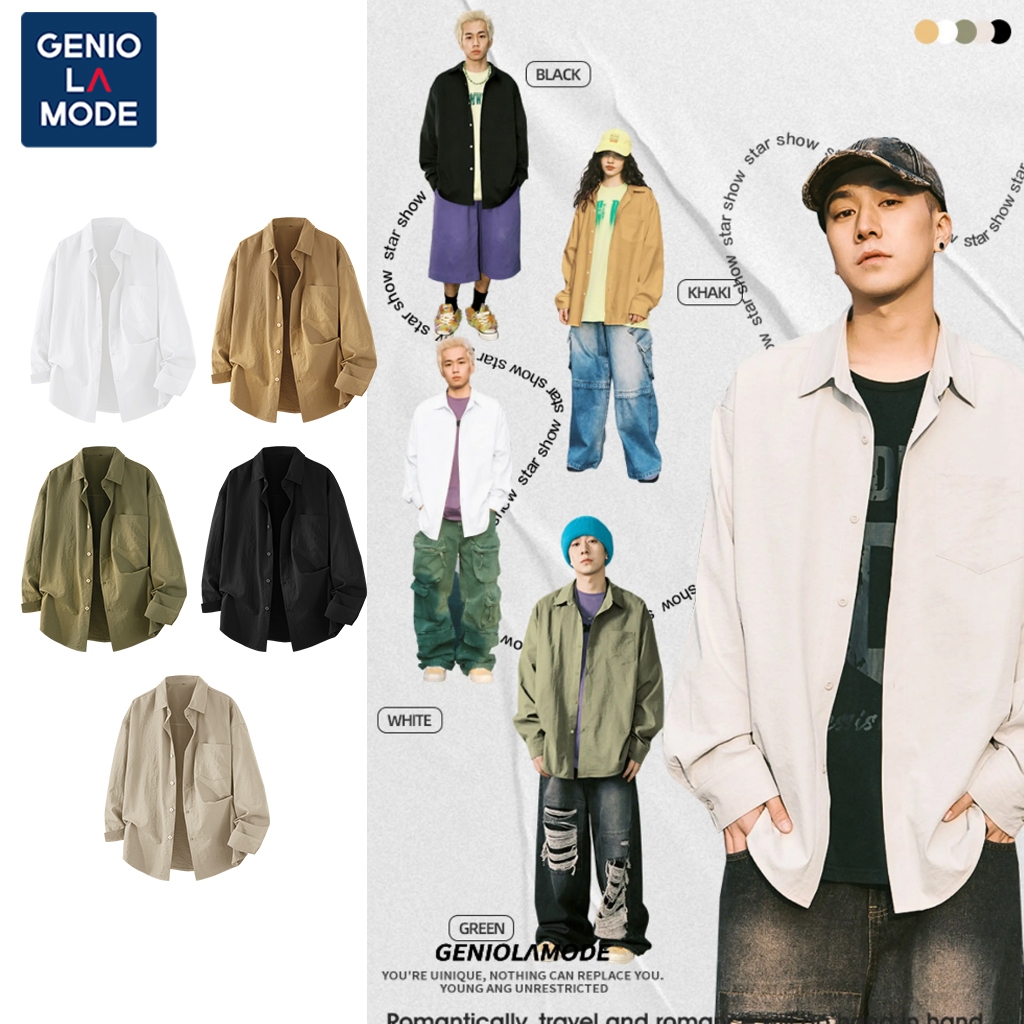 GENIO LAMODE เสื้อเชิ้ตแขนยาว เนื้อผ้าเย็น ระบายอากาศได้ดี ใส่สบายทุกวัน M-5XL