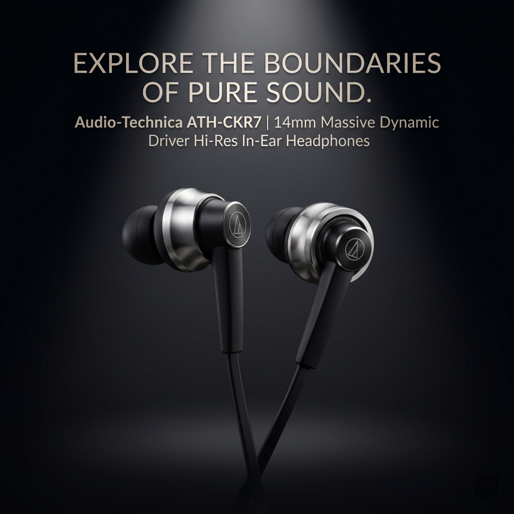 Audio-Technica ATH-CKR7 In-Ear Hi-Res หูฟังแบบมีสาย 14 มม.หูฟัง 3.5 มม.