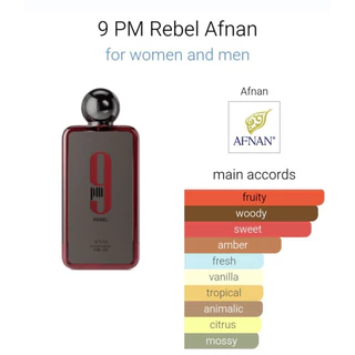 9PM Rebel EDP By Afnan 100ml (สีแดง) แท้