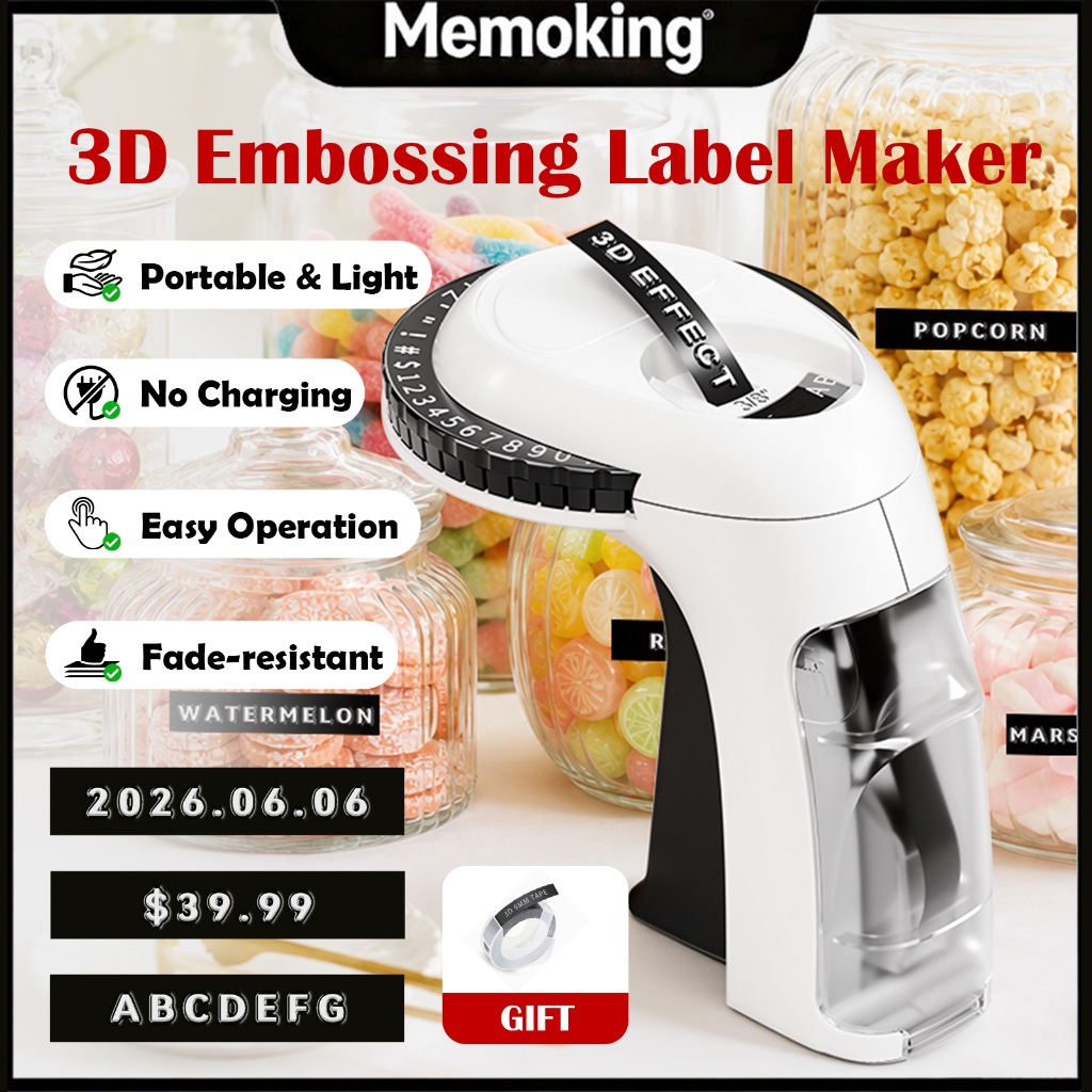 Omega Label Maker เครื่องพิมพ์ดีดด้วยตนเอง 9 มม. 3D เทปลายนูนกันน้ําสําหรับ CIDY DYMO