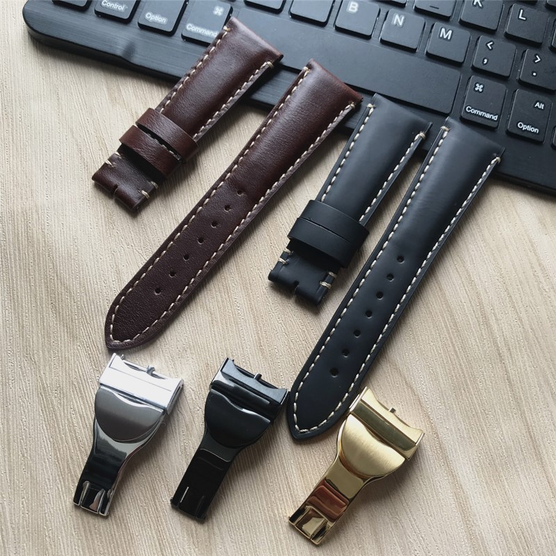 ทดแทน TUDOR TUDOR Cowhide Strap หนังแท้ชาย Original Style TUDOR Water Drop Buckle Butterfly Buckle S