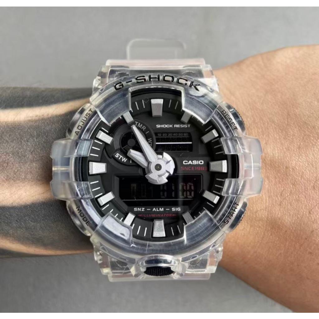 Casio Casio สไตล์ใหม่ล่าสุด-Farm Like Tree รุ่นโปร่งใส G-SHO Wang Yibo สไตล์เดียวกัน GA-700SK-1a กว้