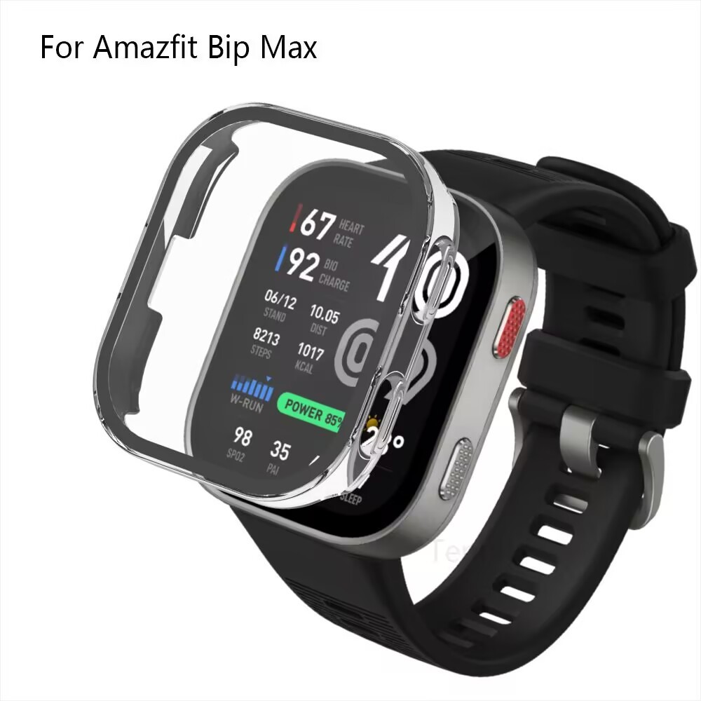 Amazfit Bip max เคสซิลิโคนฟิล์มป้องกันแบบนุ่มสําหรับ Amazfit Bip max สมาร์ทวอท์ชปลอกปกป้องหน้าจอฟิล์มสมาร์ทวอทช์