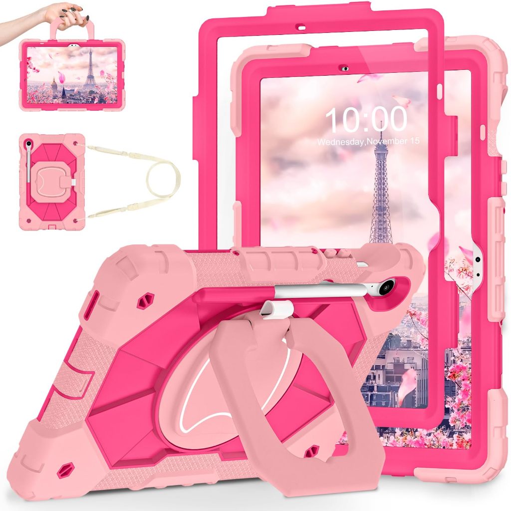 NEOMIXX Android เคสแท็บเล็ตสําหรับ Samsung Galaxy Tab S11,S10 Lite/ FE, S9, A11+ A9+ Plus 11 ใน 2022023, ก9 8.7" ในปี 2023, ฝาครอบกันกระแทกพร้อมขาตั้งหมุนได้, ที่ใส่ดินสอ