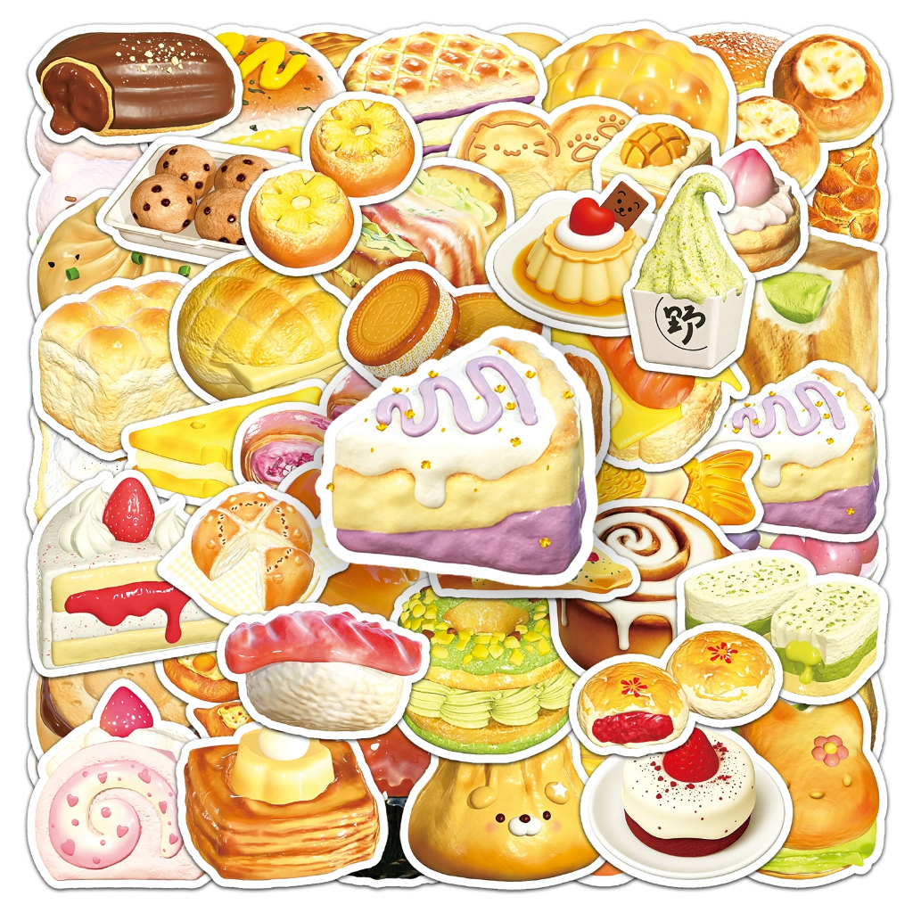 50ชิ้น ‌น่ารักอร่อยติ่มซําสติกเกอร์กันน้ําสําหรับแก้วน้ําแล็ปท็อปเคสโทรศัพท์สติกเกอร์รถกราฟฟิตีสร้างสรรค์ ทําเอง