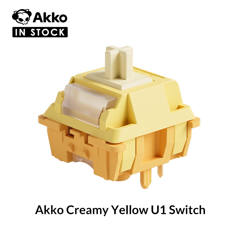 สวิตช์ Akko Creamy Yellow U1 สําหรับคีย์บอร์ดเชิงกล Mx