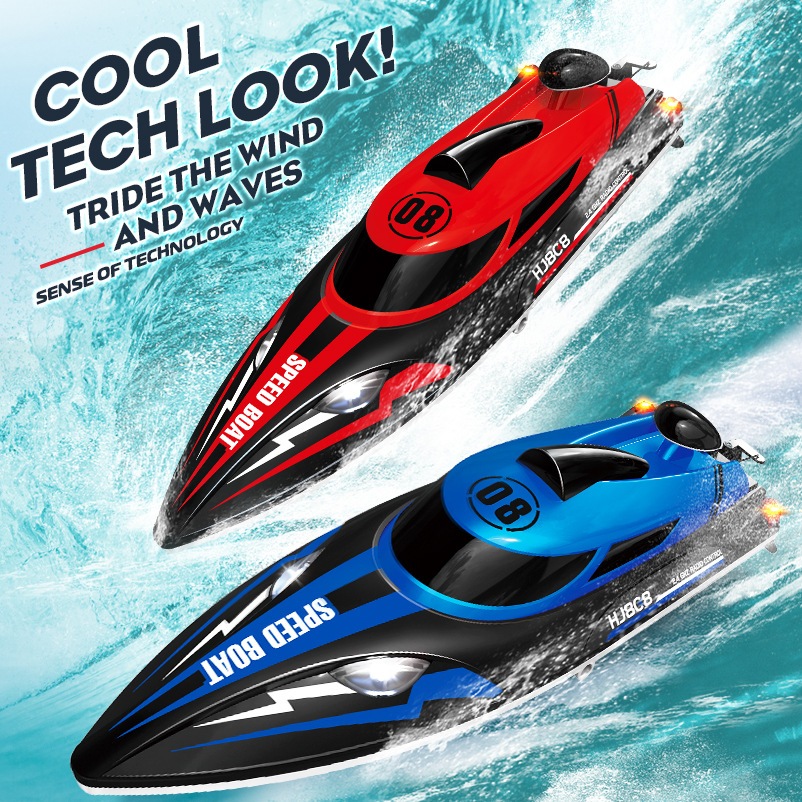 HJ808 RC แบตเตอรี่เรือ 2.4 Ghz 25 กม./ชม.รีโมทคอนโทรลความเร็วสูงเรือแข่งเรือเร็วของเล่นเด็กรุ่น