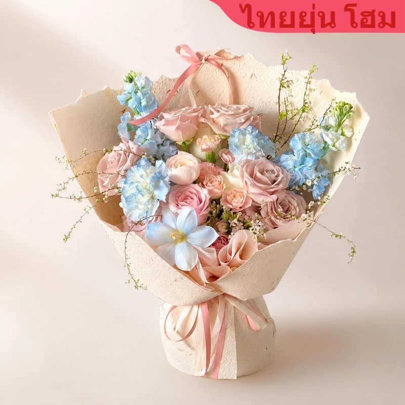 【ไทยยุ่น โฮม💕จัดส่งพัสดุไปรษณีย์ด่วน】ดอกไม้ไม่แห้ง🌹🎁 แจกันกุหลาบอมตะมานต้า (Manta Preserved Rose Vase) | ดอกไม้สบู่หินอ่อนม่วง ของขวัญวันเกิด แฟน แม่