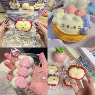 ETR Kawaii เค้กช้า Rising ความเครียดบรรเทาบีบของเล่นเด็ก PU Soft Dpression ของเล่นจําลองอาหารเค้กบีบของเล่น N