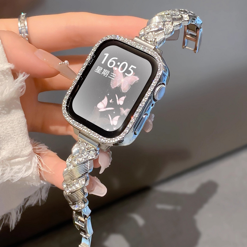 Bling ข้าวสาลีสําหรับ For Huawei Watch Fit 5 สาย Metal สาย Huawei Watch Fit 5 pro Strap PC เคส Huawe