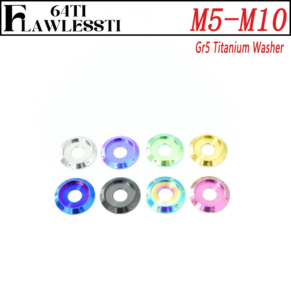 FLAWLESSTI M5 M6 M8 M10 GR5 ไทเทเนียมไหล่ปะเก็นเครื่องซักผ้าสําหรับ Forza 350 FORZA 750 X-ADV 750 PCX 160 ADV 160 Xmax 300 Tmax 560 Nmax 155
