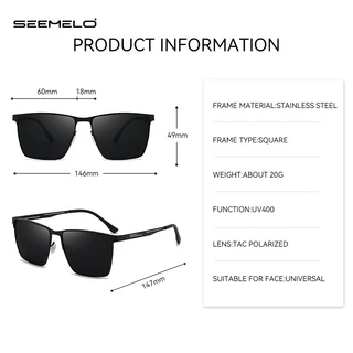 SEEMELO แว่นกันแดดเซเมlol ผู้ชาย แบบย้อนยุค โฟโตโครมิก ป้องกัน UV400 เหมาะสำหรับขับรถและขี่จักรยาน