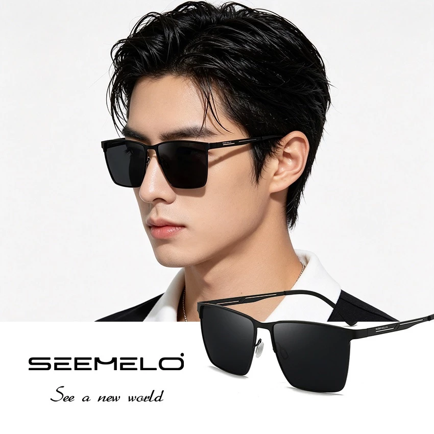 SEEMELO แว่นกันแดดเซเมlol ผู้ชาย แบบย้อนยุค โฟโตโครมิก ป้องกัน UV400 เหมาะสำหรับขับรถและขี่จักรยาน