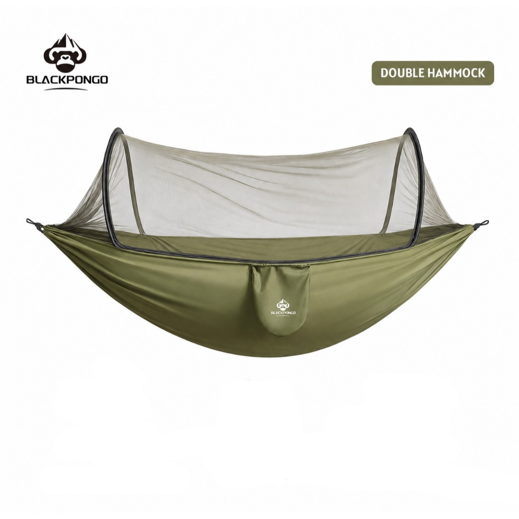 Blackpongo เปลญวนเปิดเร็วอัตโนมัติเต็มรูปแบบพร้อมมุ้งกันยุงกลางแจ้งผ้าไนลอน Camping เปลญวนป้องกันยุง