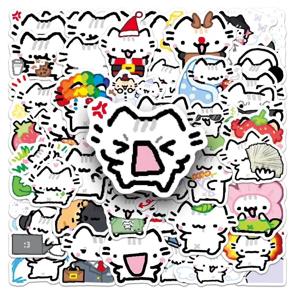 50 ชิ้นน่ารักลูกแมว meme สติกเกอร์สําหรับโทรศัพท์แล็ปท็อปสมุดภาพศิลปะหมวกกันน็อคสติกเกอร์ Graffiti กันน้ํา DIY