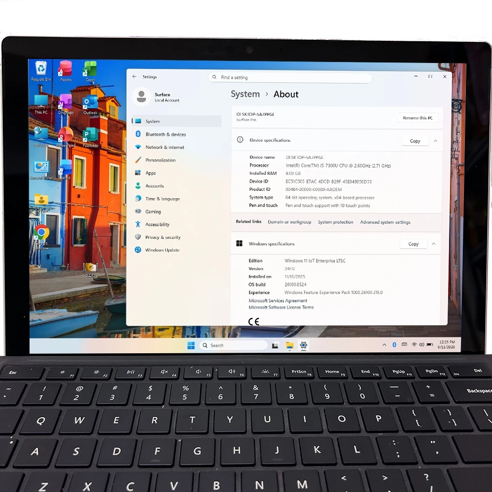 Microsoft Surface Pro 5th Gen Pro5 Intel Core i5 8GB RAM 256GB 12.3 "แท็บเล็ต 2K TouchScreen 7300U 2.6 GHz Windows 11 คอมพิวเตอร์ WiFi แล็ปท็อปใช้ thumbnail 5