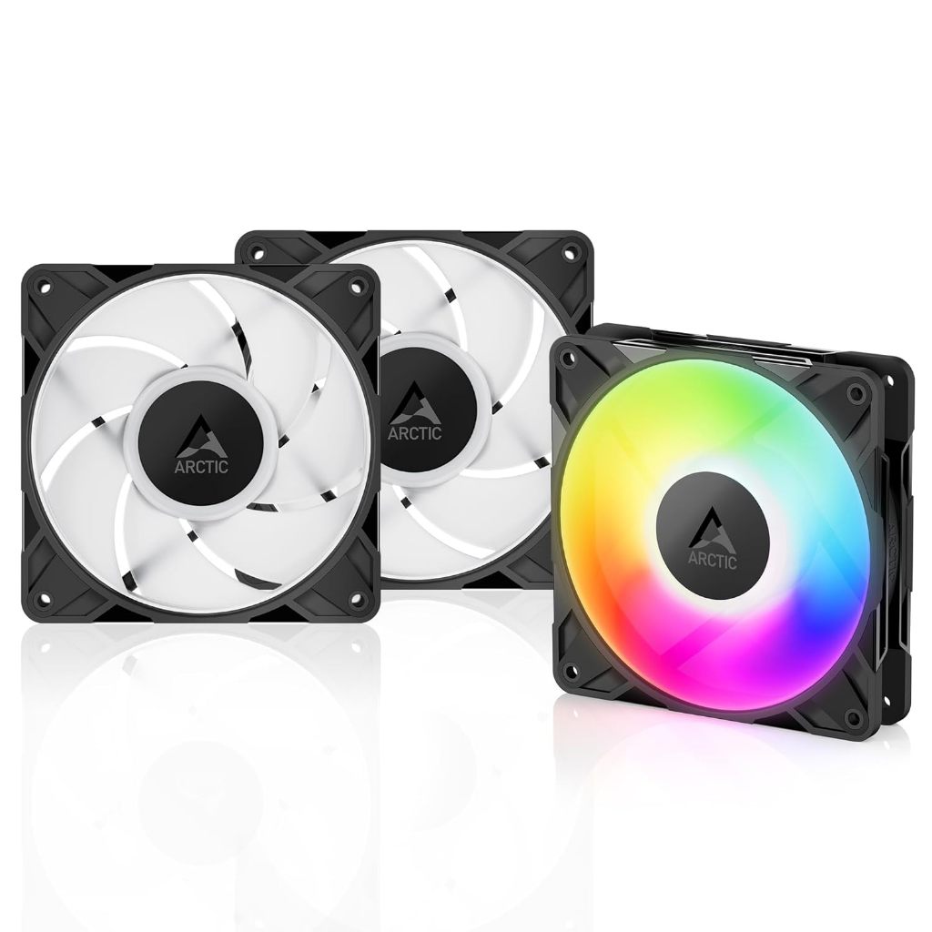 ARCTIC P12 Pro ARGB 3 แพ็ค 12 ซม. 600-3000RPM PWM พัดลมระบายความร้อน CPU 77CFM พัดลมเคสพีซีเงียบ