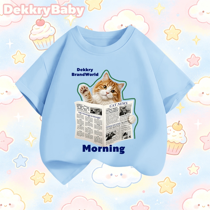 【พร้อมส่ง】Dekkry Baby หน้าร้อน ลายลูกแมวสดใส แฟชั่นน่ารัก เสื้อผ้าเด็ก เสื่อยืด แมทช์ง่าย สวมใส่สบาย ยูนิเซ็กส์เด็ก แขนสั้น เสื้อYG6046