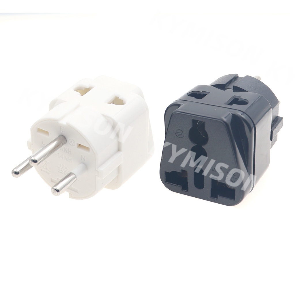Israel อะแดปเตอร์ปลั๊กไฟ 2 ทาง AU US EU UK เป็น Israeli 3 Pin 10A 250V