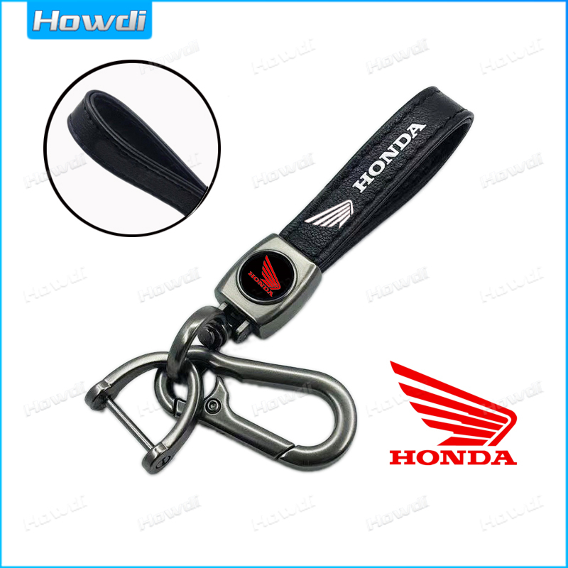 New Leather Metal Car Keychain Car Logo Keychain for Honda Motor