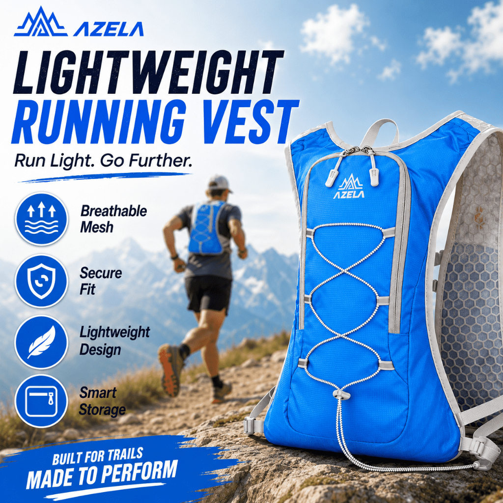 Azela 5L/180g Outdoor trail running bag กระเป๋าเป้น้ำ ถุงใส่น้ำ เป้วิงเทล Haft Full Marathon น้ำวิ่งเทรล กัน ถุง กระเป๋าวิ่งเทรล เป้เทรล