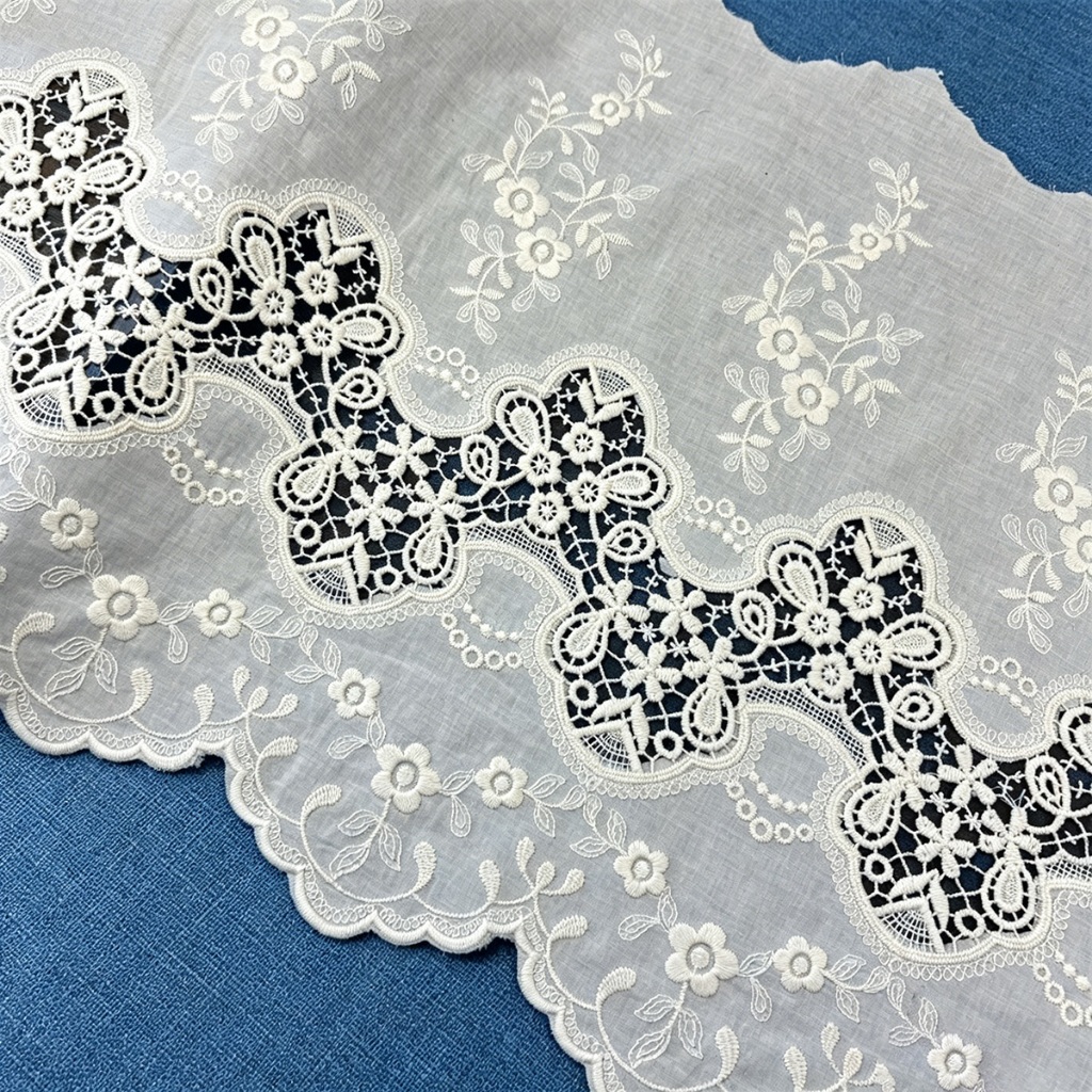 ริบบิ้นผ้าม่านกลวงออก 34 ซม., DIY สิ่งทอที่บ้านอุปกรณ์เย็บผ้า 1 หลาปักลูกไม้ Trim สําหรับเสื้อผ้า Hems