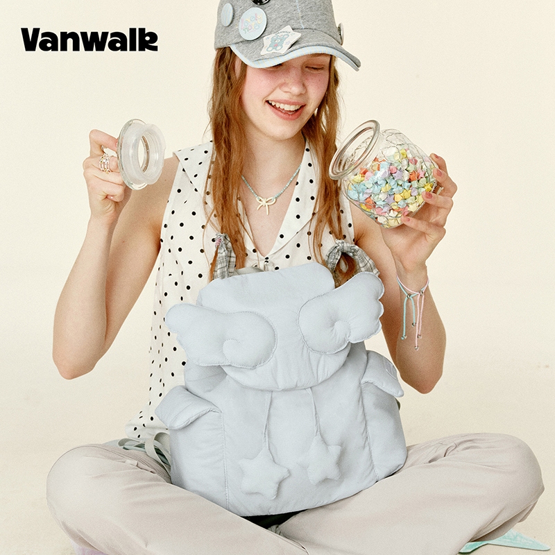 VANWALK حقيبة ظهر سفر نسائية Gulugulu بأجنحة — صورة 4