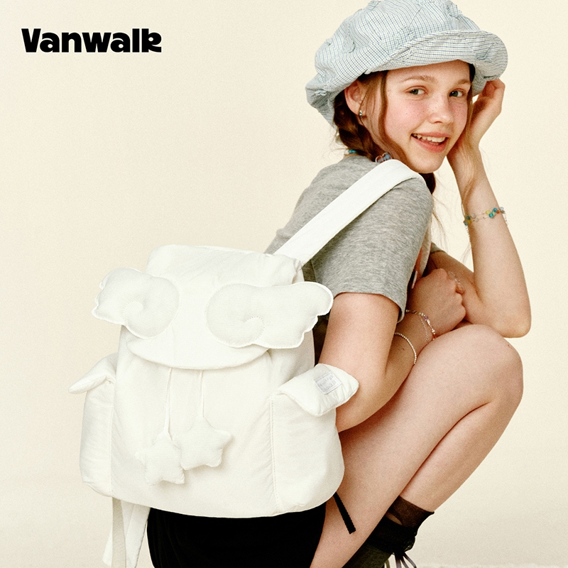 VANWALK حقيبة ظهر سفر نسائية Gulugulu بأجنحة — صورة 2