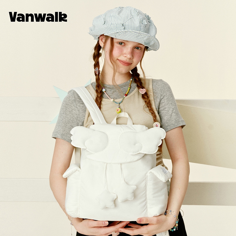 VANWALK حقيبة ظهر سفر نسائية Gulugulu بأجنحة — صورة 3