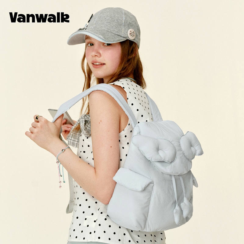 VANWALK حقيبة ظهر سفر نسائية Gulugulu بأجنحة — صورة 6
