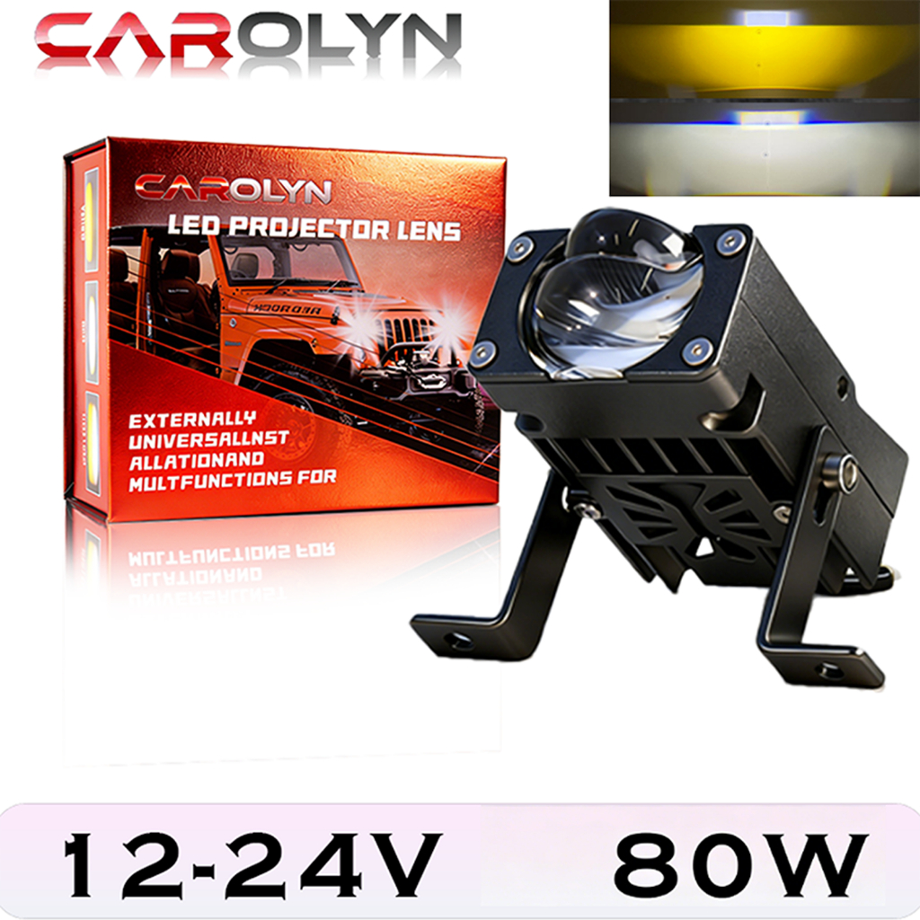 จัดส่ง 2 วัน 24V 1.5 นิ้ว กระจังหน้ารถ LED ไฟหน้าเลนส์การฉายภาพรถจักรยานยนต์หมอกรถออฟโรเทอร์โบชาร์จ