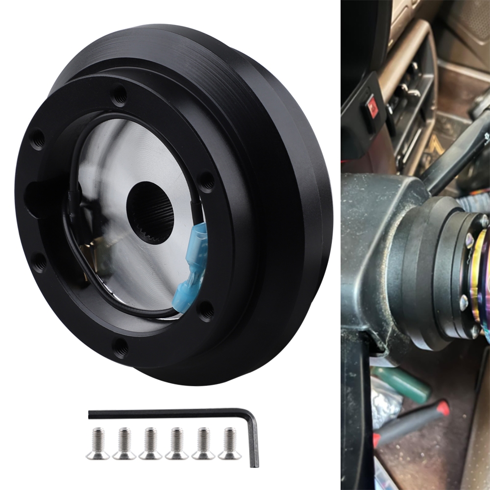 190H พวงมาลัยอะแดปเตอร์ฮับสั้นสีดําสําหรับ Honda Civic 88-91 CRX EF Integra 90-93 สีดํา