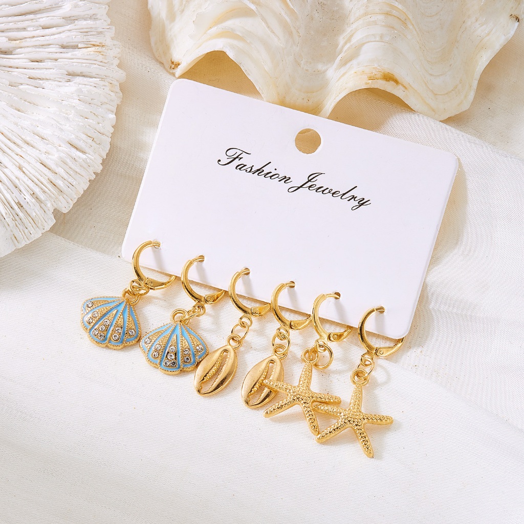 ชุดเครื่องประดับMinimalist 3 ชิ้น ต่างหู C-Shaped Waterdrop สตั๊ดดังกล์ อินเทรนด์สำหรับผู้หญิง Boho ของขวัญวันหยุด