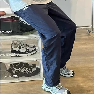 กางเกงขายาวผู้ชาย เดินป่า ลมกันฝน เกาหลี ฮาราจูกุ เอวยางยืด เชือกผูกเอว ทรงตรง ทนทาน ทำงาน กิจกรรมกลางแจ้ง🔥COD🔥