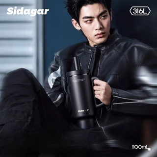 Sidagar 1100มล แก้วเก็บความเย็น ความจุสูง เคลือบเซรามิก แก้วเก็บอุณหภูมิ กลางแจ้ง ถ้วยน้ำกีฬา Water Bottle