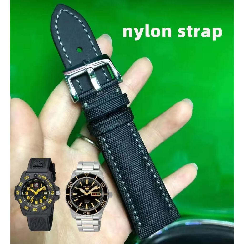 สายนาฬิกาผ้าใบไนลอนขนาด 20 มม. & 22 มม. - สายทหารกันน้ําสําหรับนาฬิกา Seiko ทุกรุ่น (5 Sports, Prospex, Dress & More)
