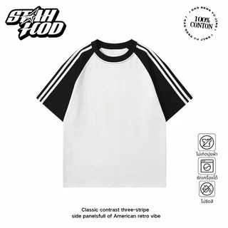 STAHOOD เสื้อยืดสีพื้นชายหญิง โอเวอร์ไซซ์ แขนสั้น ผ้าฝ้าย100% คอกลม หลวมระบายอากาศ#N