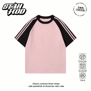 STAHOOD เสื้อยืดสีพื้นชายหญิง โอเวอร์ไซซ์ แขนสั้น ผ้าฝ้าย100% คอกลม หลวมระบายอากาศ#N