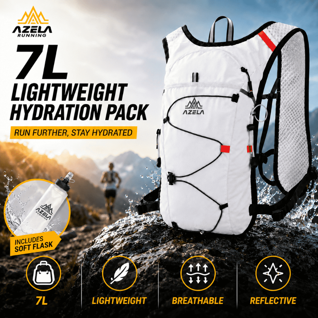 AZELA Trail running bag 7L/210g เดินป่า Hydration กระเป๋าเป้สะพายหลังน้ําหนักเบา Breathable กระเป๋าวิ่งกีฬากลางแจ้งเดินป่าขี่จักรยานปีนเขา