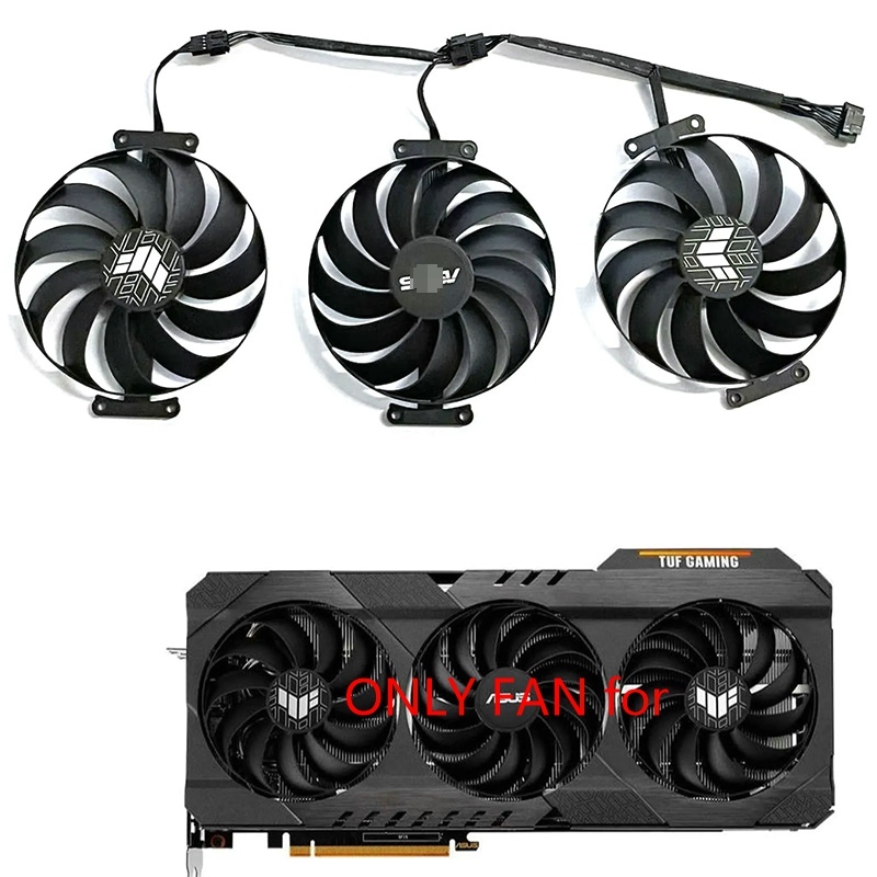 95MM 7PIN T129215SU CF1010U12S FDC10U12S9-C GPU พัดลมสําหรับ ASUS TUF GAMING Radeon RX6700XT 6800XT 