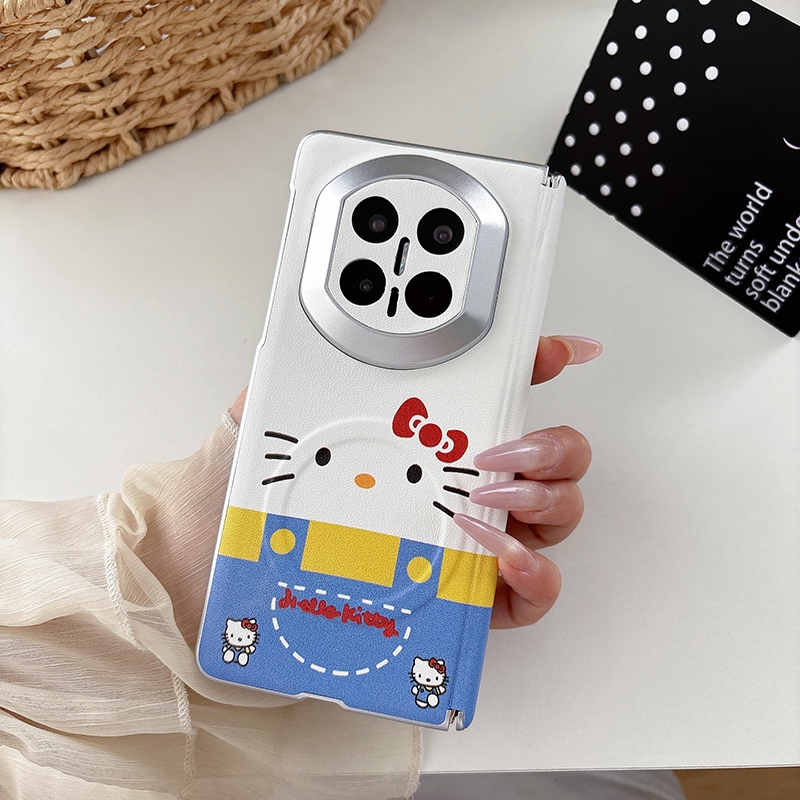 MagicV6 เคสสําหรับ Honor Magic V6 Magic V5 Magic V3 Magic V2 Magic VS2 Magic VS3 Dual แกนแม่เหล็กโบว์แมวโทรศัพท์มือถือกรณีฝาครอบ