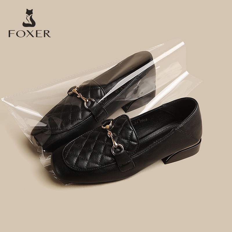 FOXER รองเท้าโลฟเฟอร์แฟชั่นสำหรับผู้หญิง รองเท้าแฟชั่น พื้นนุ่ม รองเท้าแมรี่เจน หนังนิ่ม ขนาด36-40 loafer