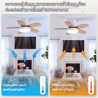 GOGEOUS พัดลมเพดาน มีไฟ led 52/48 นิ้ว พัดลมเพดานพร้อมไฟ ใบพัดไม้ 5 ใบ มอเตอร์ DC ประหยัดไฟ 6 ระดับความเร็ว ปรับแสง ไฟ3สี + ตั้งเวลา พร้อมรีโมท สไตล์นอร์ดิก เหมาะสำหรับห้องนั่งเล่น/ห้องนอน รับประกัน 10 ปี