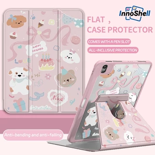 InnoShell อินโนเชล ⚡พร้อมส่ง⚡ 360 ° เคส iPad หมุนได้ Air6 Air5/4 MINI7 ริบบิ้นโบว์หมี ช่องเสียบปากกาเคส iPad ขวา gen9 10.2 gen11 gen10
