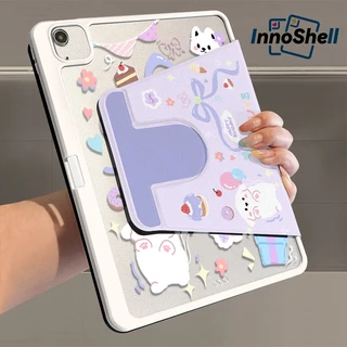 InnoShell อินโนเชล ⚡พร้อมส่ง⚡ 360 ° เคส iPad หมุนได้ Air6 Air5/4 MINI7 ริบบิ้นโบว์หมี ช่องเสียบปากกาเคส iPad ขวา gen9 10.2 gen11 gen10