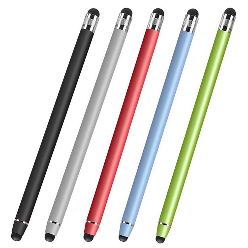 ปากกาแท็บเล็ต Universal Pencil Touch Stylus Double Dual หัวซิลิโคนสําหรับ iPad iPhone Samsung Huawei