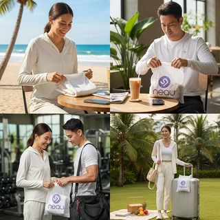 NEAU ถุงซักผ้าแบบตาข่ายสำหรับเครื่องซักผ้า ถุงซักผ้ามีซิปสำหรับเสื้อผ้า